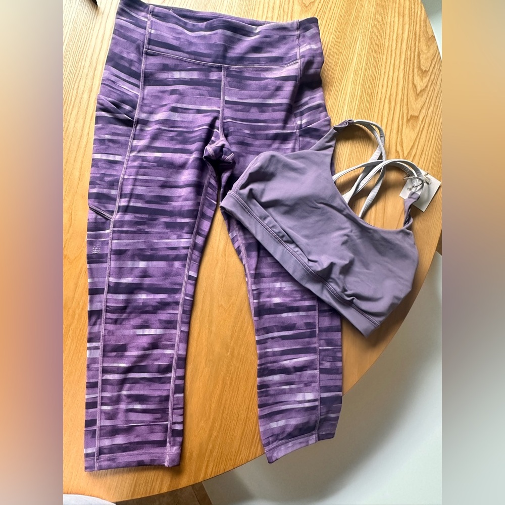 Lululemon Purple Set (Leggings and Sport Bra), both size 6
